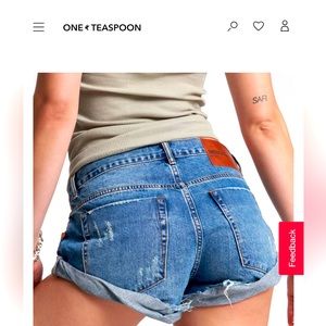 One Teaspoon Bandit shorts BELAXED FIT LONG RISE BUTTON FLY TWISTED CUFF HEM